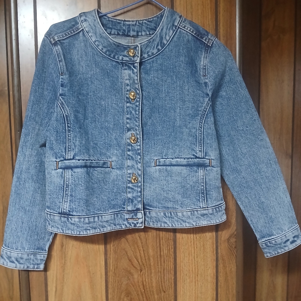 J. Crew Kids Blue Jean Jacket with Gold Buttons Girls